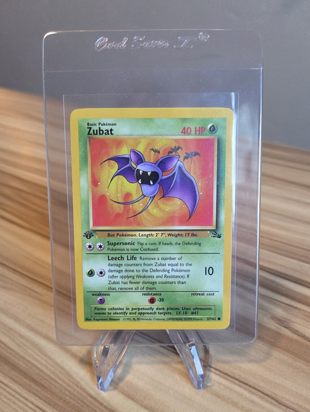 Zubat Pokemon Card Fossil 1st Edition 2000s Vintage #57/62